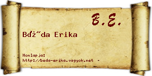 Béda Erika névjegykártya